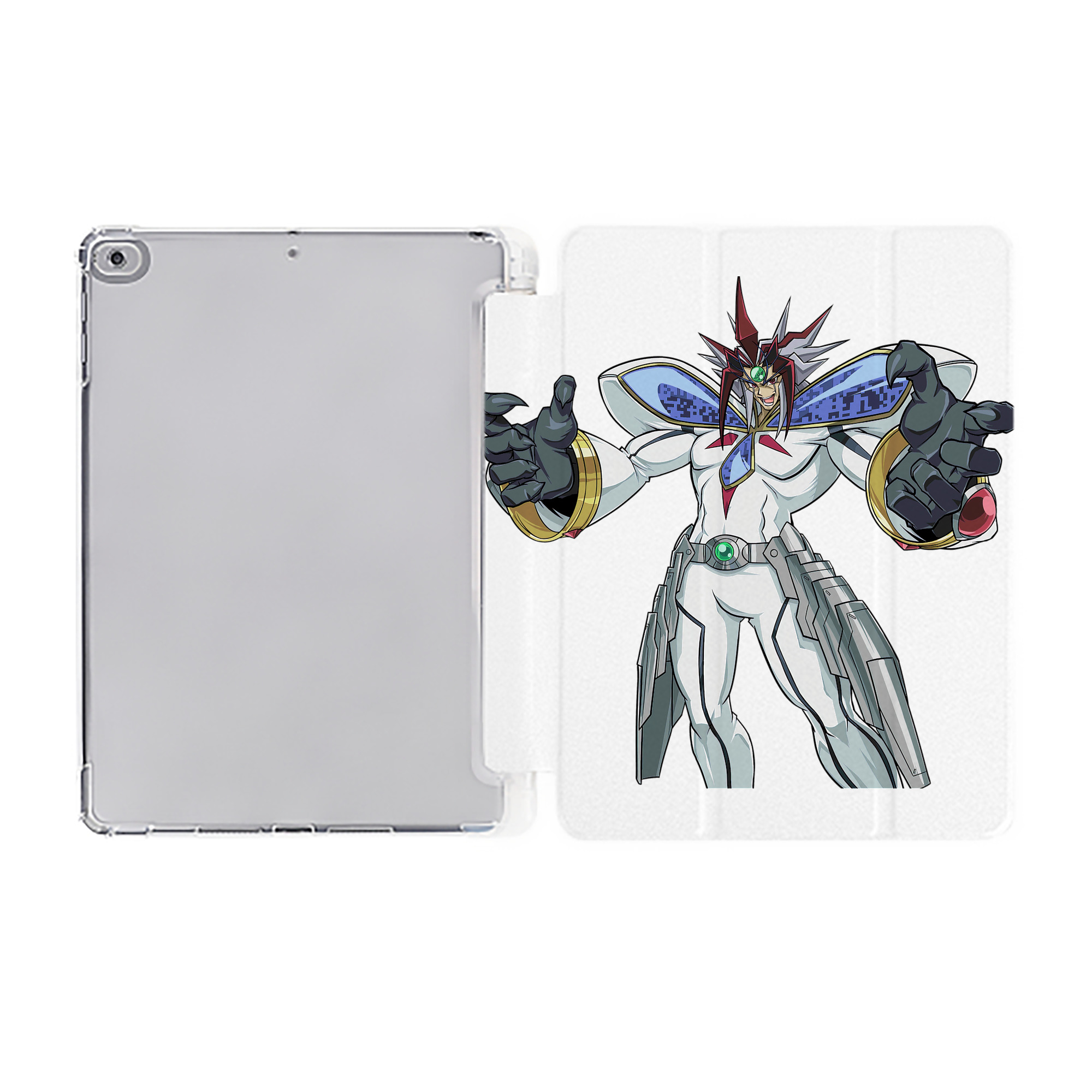 （画像用） 遊☆戯☆王 Yu-Gi-Oh! IPad ケース ペン収納付き 三つ折りスタンド PUレザー×シリコン 対応機種9.5/10.5/10.9インチ